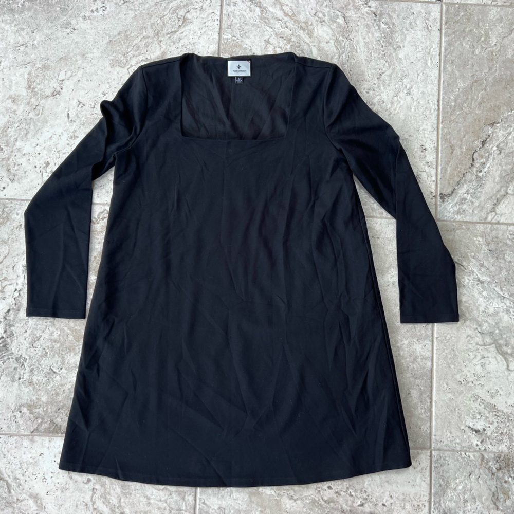Tuckernuck Middleton Square Neck Long Sleeve Mini Dress in Black, size Medium - Picture 10 of 10